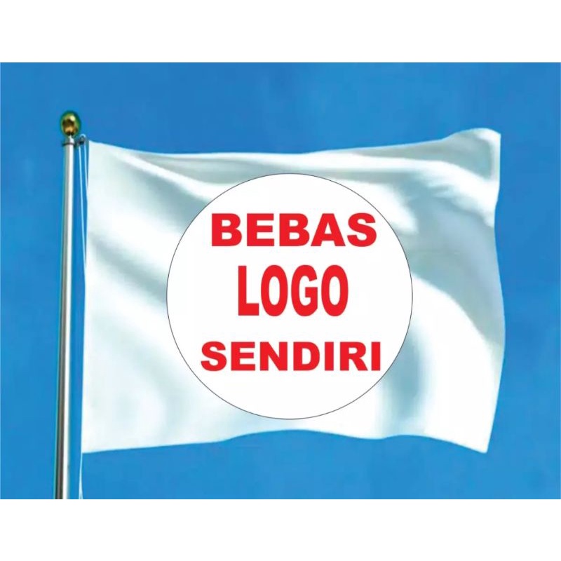 Jual BENDERA COSTUM LOGO SENDIRI DASAR KAIN PUTIH Shopee Indonesia