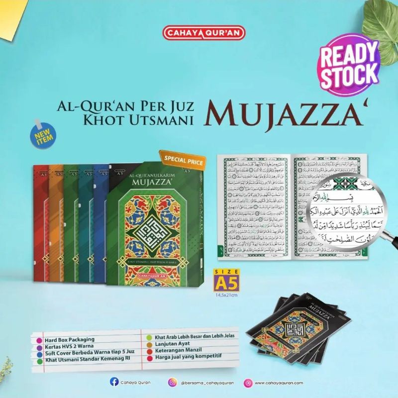 Jual Mushaf Per Juz Ukuran B Khot Usmani Ayat Pojok Baris Al Hamid Original