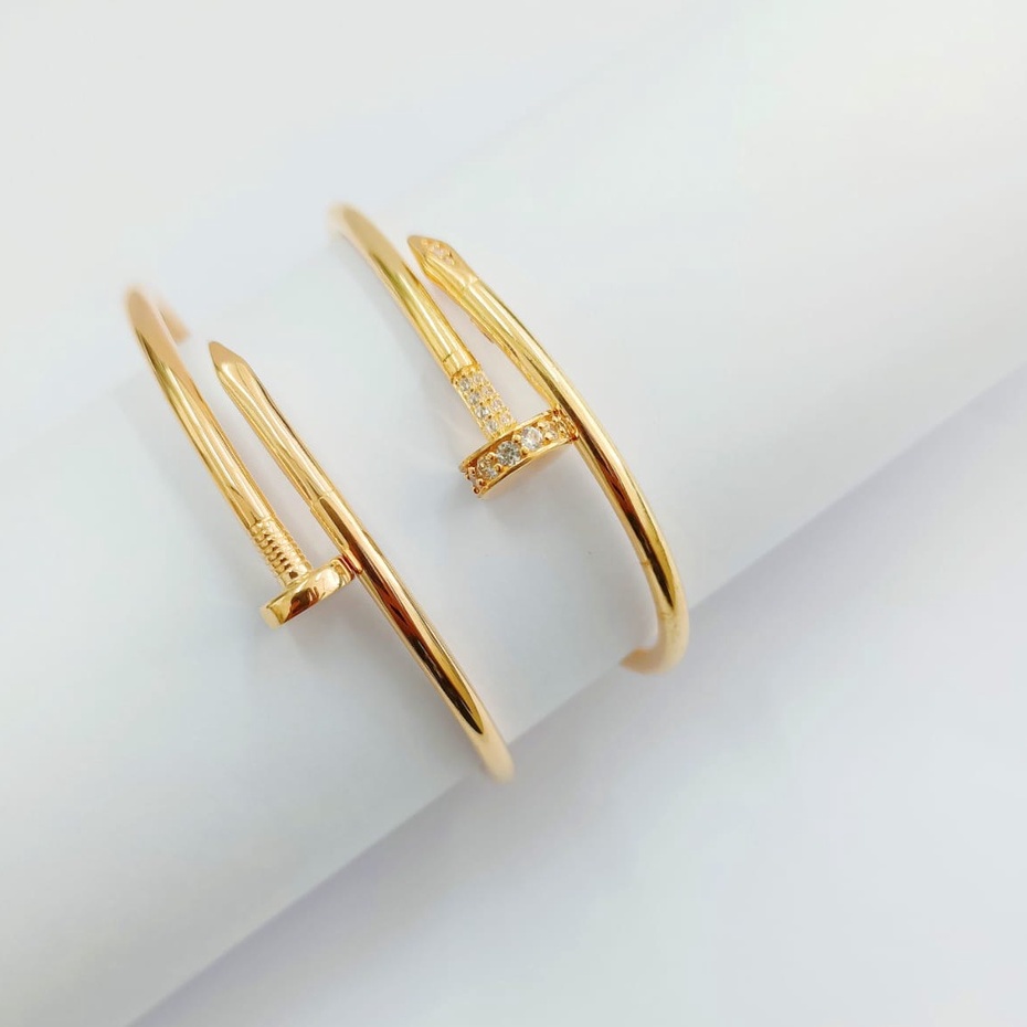 Jual Gelang Emas Model Paku Kadar 375 8K & 750 17K Shopee Indonesia