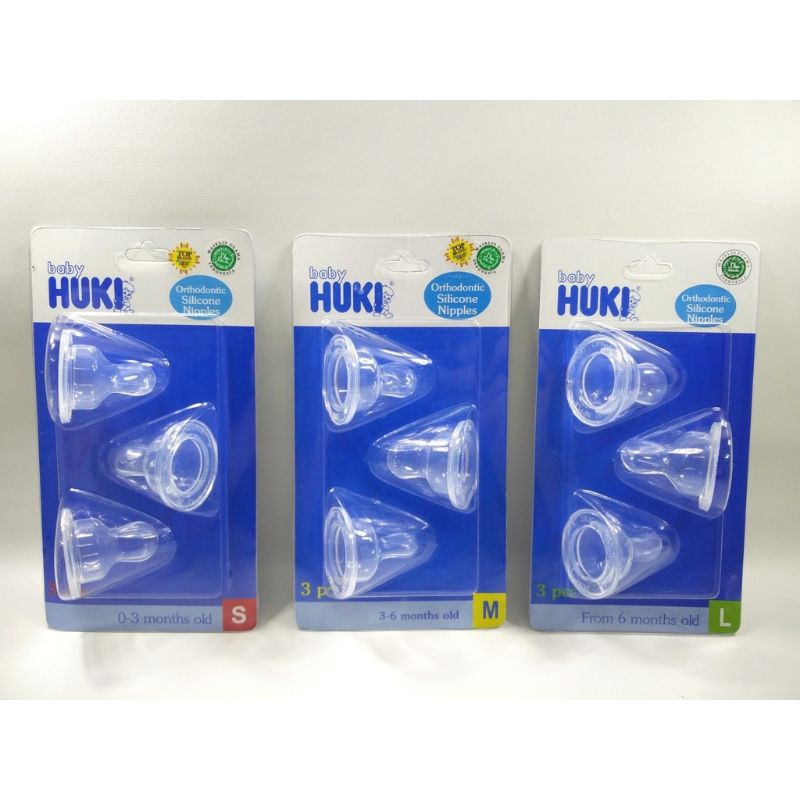 Jual Baby Huki Orthodontic Regular Silicone Nipple Dot Susu Botol Milk Bottle Sampai