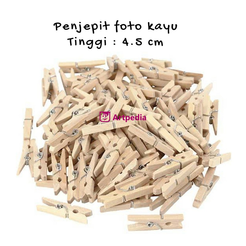 Jual Harga Special Penjepit Foto Kayu Plain Polos Tinggi Cm Clothes Pin Fancy Cm