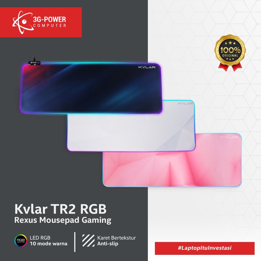 Jual Rexus Kvlar TR2 Speed Edition RGB XL Gaming Mousepad Shopee