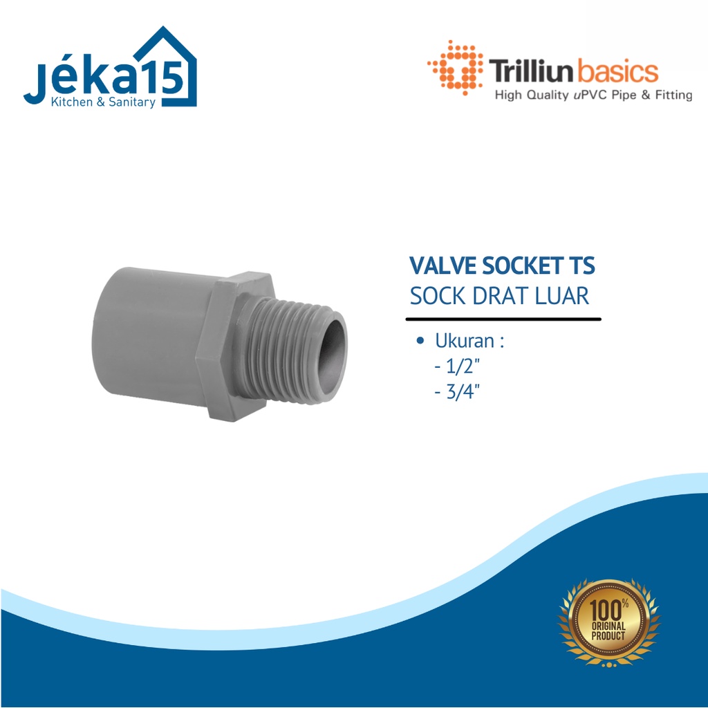 Jual SOCK DRAT LUAR PVC | VALVE SOCKET TS | TRILLIUN BASICS | Shopee ...