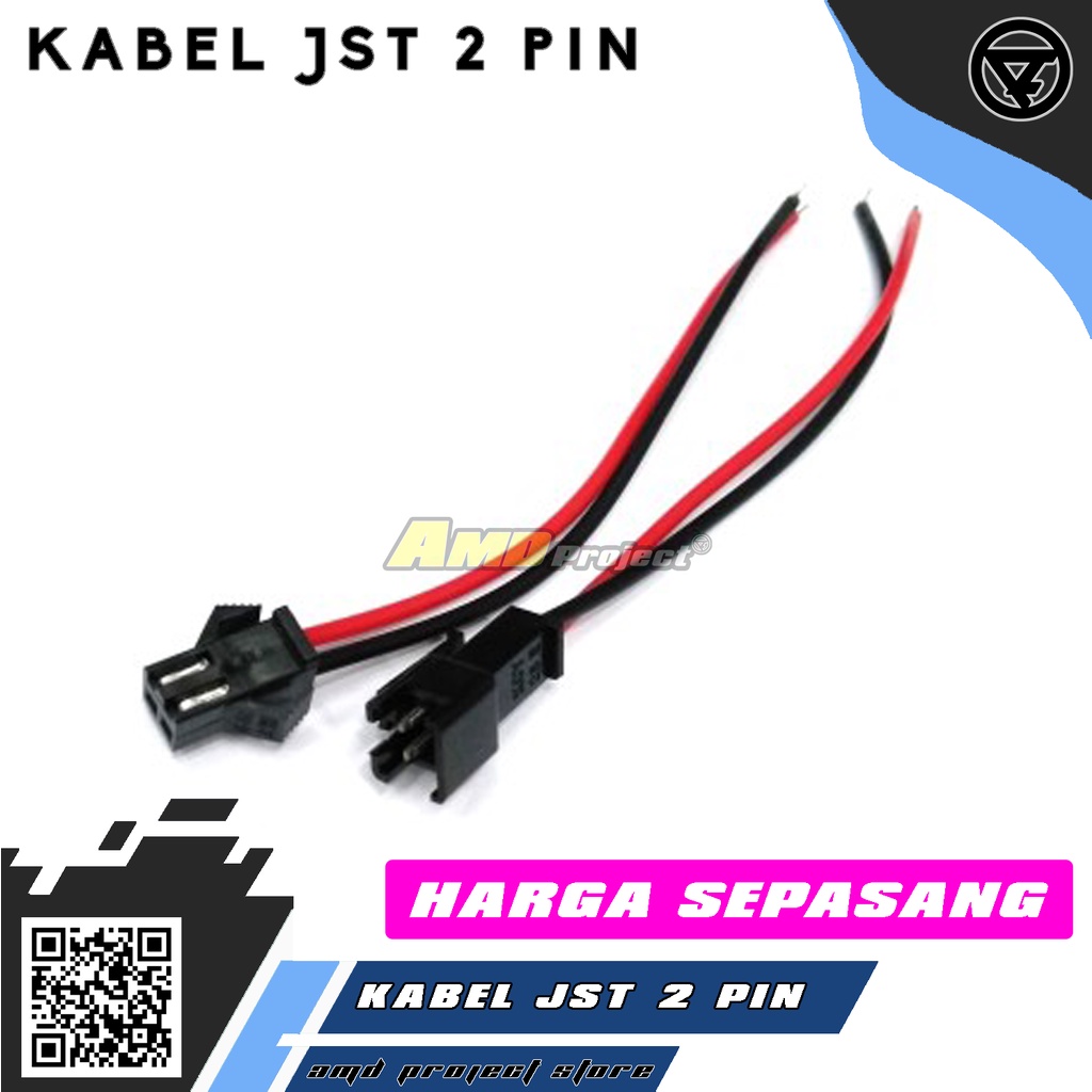 Jual Kabel Soket Dc 2 Pin Konektor Jst Male Female Connector Cable 2p Sepasang Cowok Cewek 5652