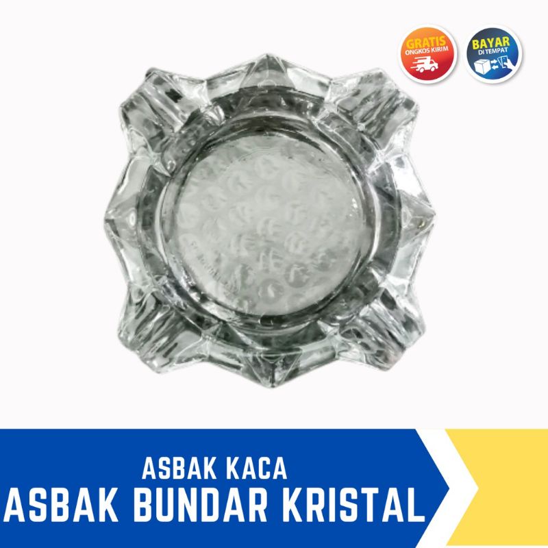 Jual Asbak Kaca Kristal Tebal Diameter 10 Cm Kedaung Ashtray Model