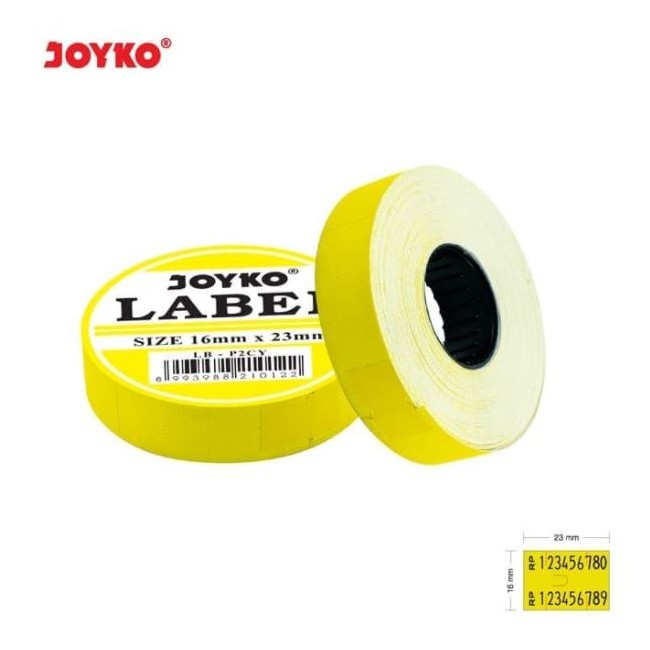 Jual KERTAS LABEL HARGA JOYKO 2 BARIS KUNING LB-P2CY / Price Label Roll ...