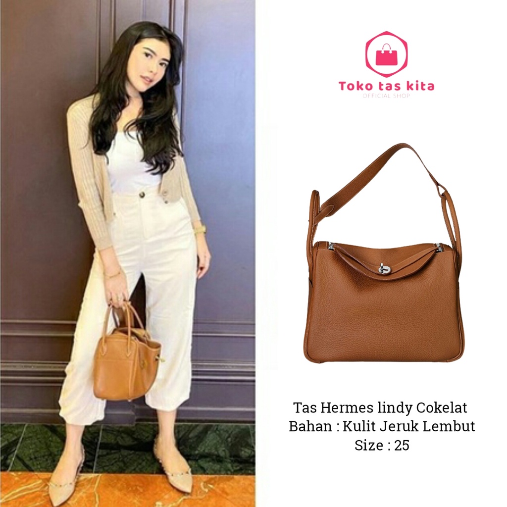 KODE SKU : HERMES-B4553 KODE TAG & WARNA : LINDY - COKLAT NAMA