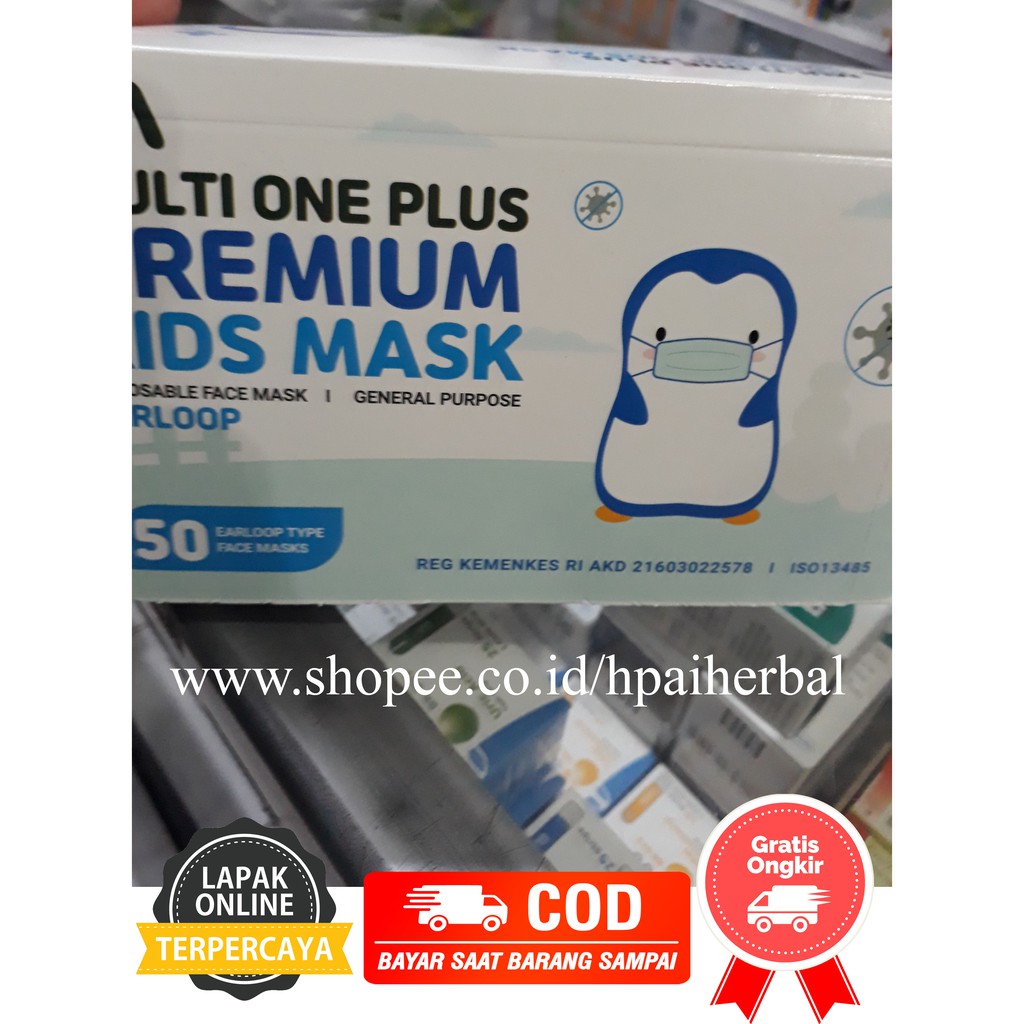 Jual MASKER ANAK 3PLY ISI 50 MULTI ONE PLUS IJIN RESMI KEMENKES ...