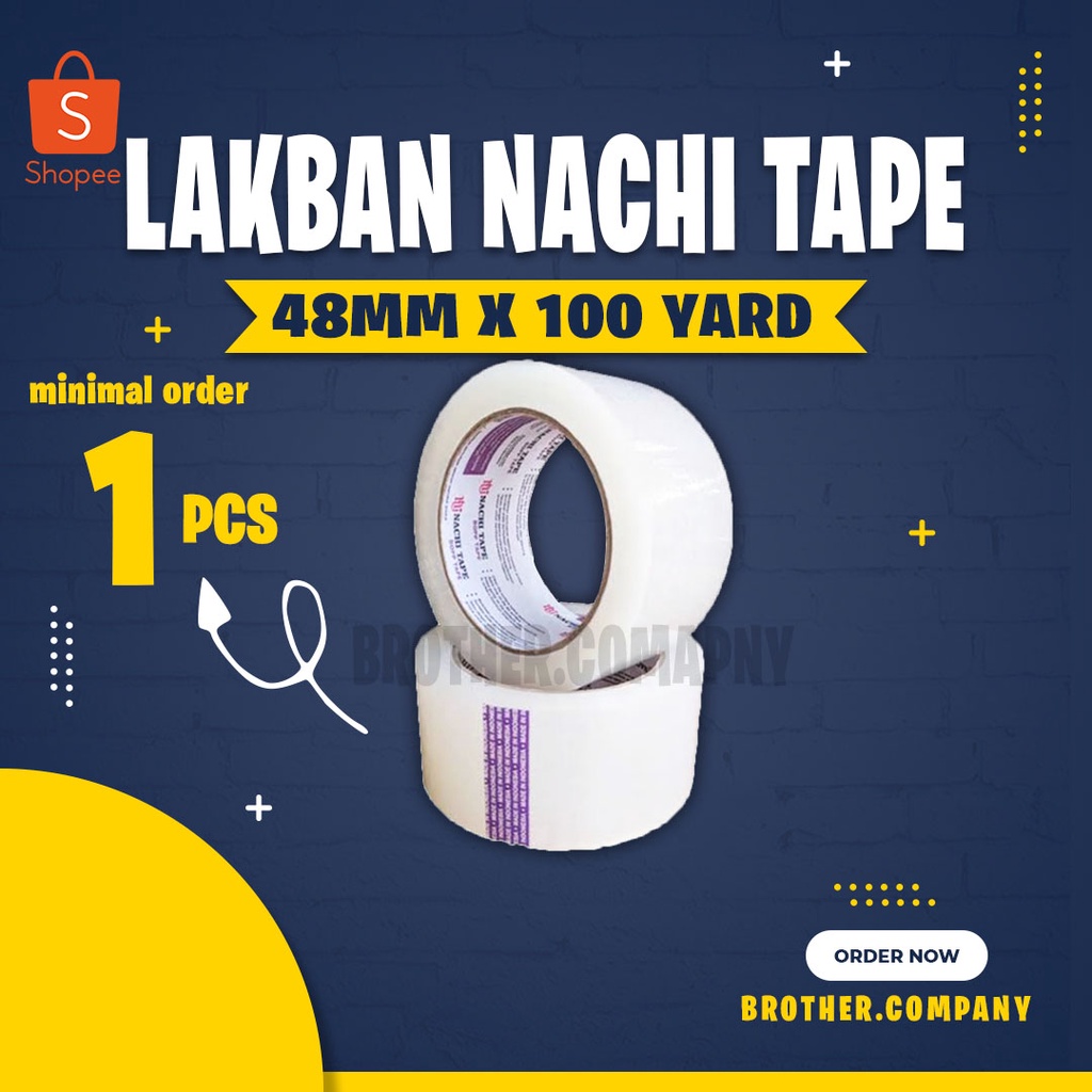 Jual Lakban nachi bening 48mm x 100 yard 2 inch,lakban bening,lakban