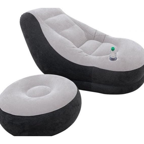 Intex Ultra Lounge Gonfiabile Con Ottoman - Poltrona Relax Per Esterno, 99x130x76cm - Foto 4