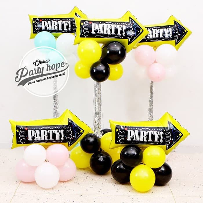 Jual Balon Petunjuk Arah / Balon Foil Party Sign / Balon Party rambu ...