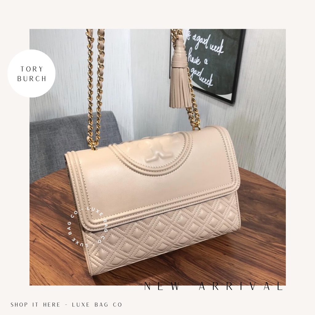 Jual Tory Burch Medium Fleming in Bedrock Convertible Shoulder Bag 100