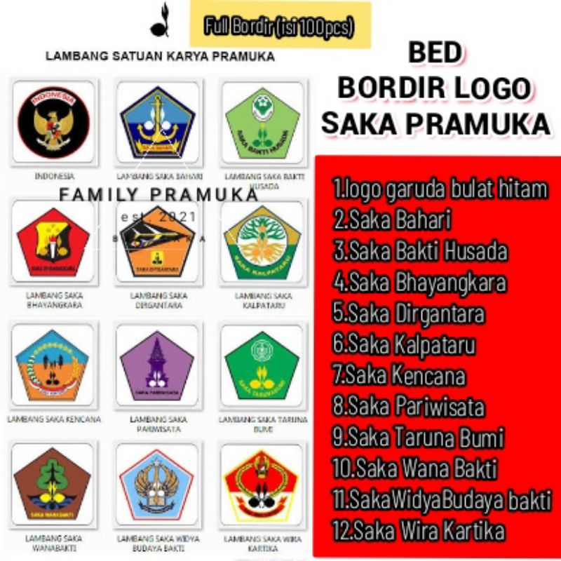 Jual Lambang Saka Pramuka Logo Saka Bordir Satuan Karya Pramuka