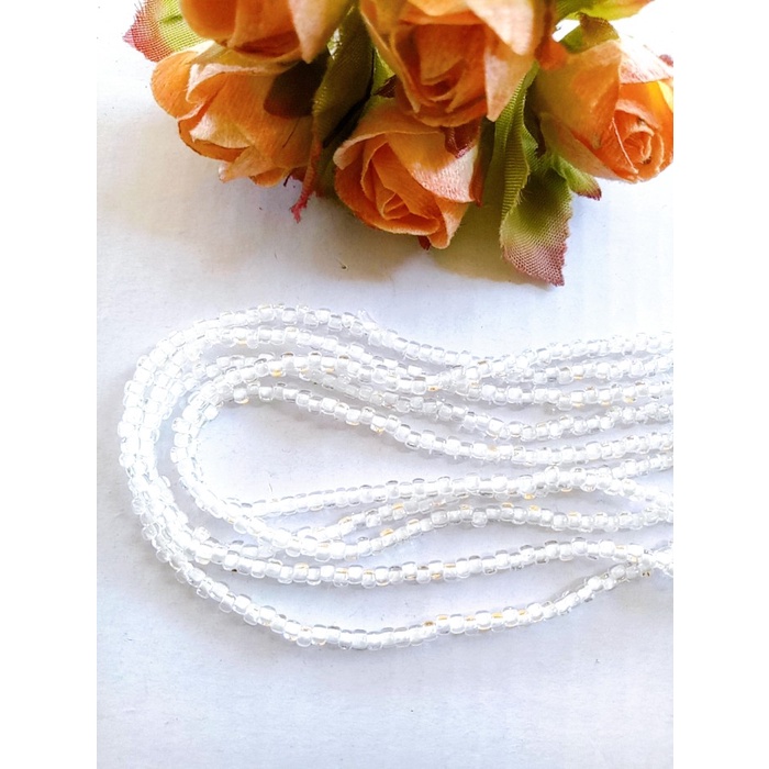 Jual Manik-manik plastik renteng segitiga bening putih 2mm | Shopee ...