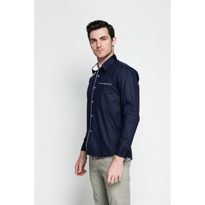 Jual FortKlass Peter Navy Kemeja Polos | Shopee Indonesia