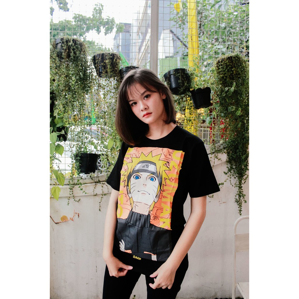 Jual Baju Anime Uzumaki Naruto Hitam Full Print - Kaos Tshirt Kartun pd