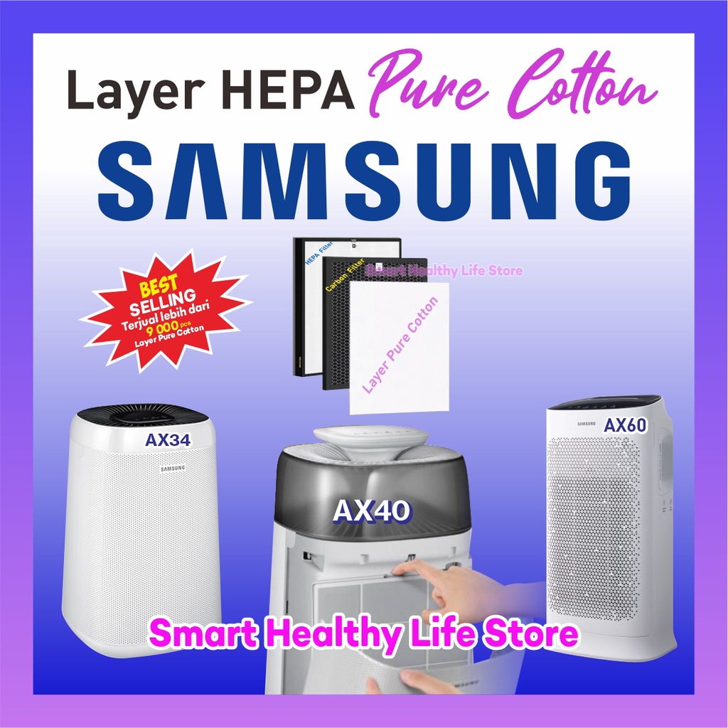 Jual Layer HEPA Pure Cotton Filter Air Purifier SAMSUNG AX34 AX40 AX60 Ukuran Custom Shopee