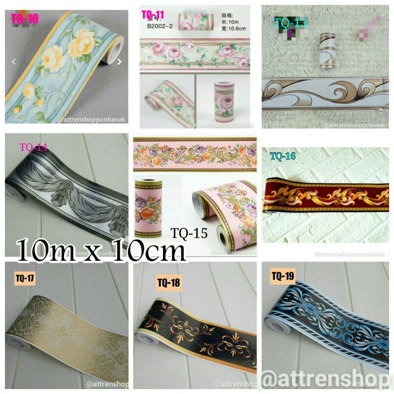 Jual Wall Border List Sticker Les Dinding Size 10m x 10cm | Shopee ...