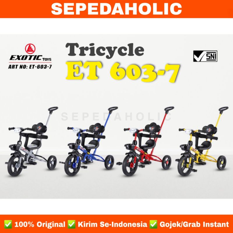 Jual Sepeda Roda 3 Tiga EXOTIC ET 603 7 Ban Karet Musik Lampu Dorong ...