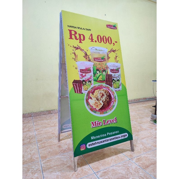 Jual Stand Banner Kayu Ukuran X Standing Banner Kayu Promosi