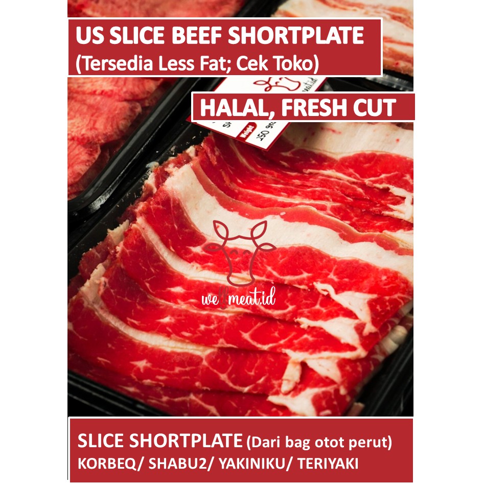 Jual Daging Sapi US Beef Slice Shortplate Yoshinoya Shabu Sukiyaki Yakiniku Teriyaki Premium