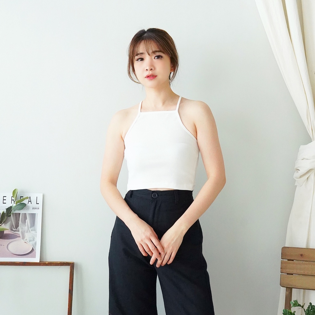 Jual Tanktop Basic Crop Tank Top Rajut Baju Atasan Wanita Crop Top 097 ...