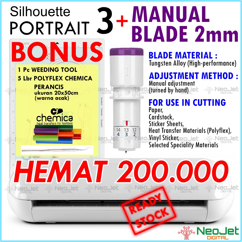 Jual Paket Mesin Silhouette Portrait Pisau Manual Mm Original Ori