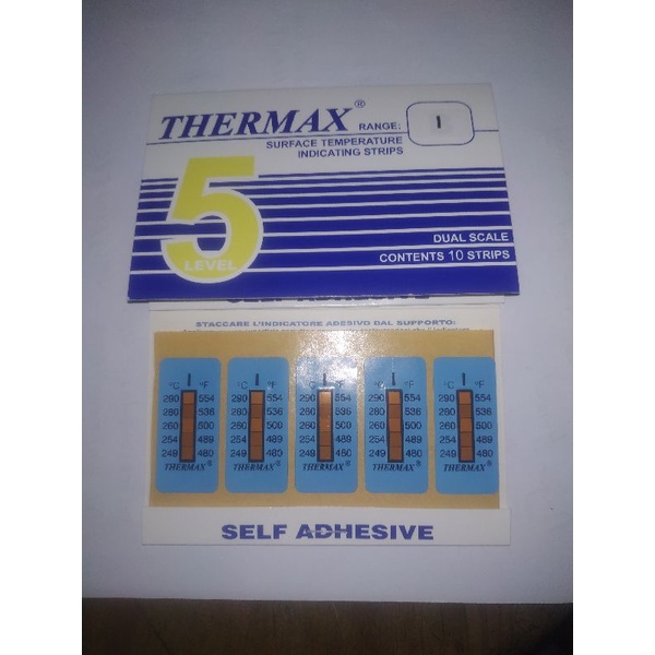 NeoLab Temperatur-Messstreifen 249–290 °C – 5-stufig, Selbstklebend, 10er-Pack