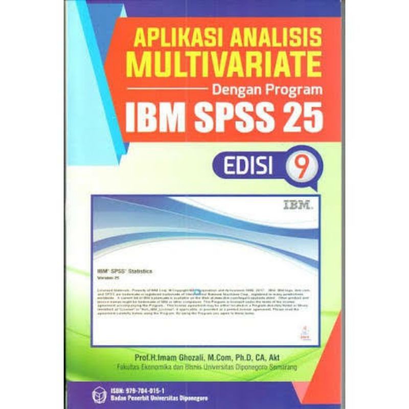 Jual APLIKASI ANALISIS MULTIVARIATE DENGAN PROGRAM IBM SPSS 25 EDISI 9 ...