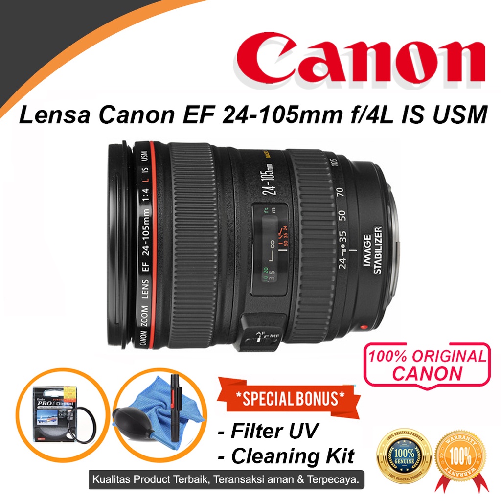 Jual Lensa Canon EF 24-105mm f4L IS USM Lens - Zoom Lens | Shopee Indonesia