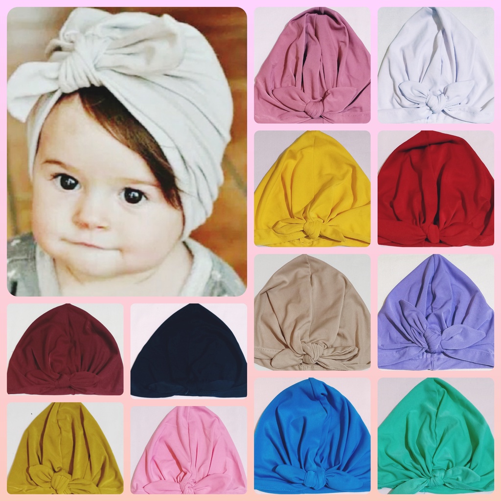 Jual Turban PITA SIMPUL KELINCI Bayi/Anak 0-2thn Model Polos | Shopee ...