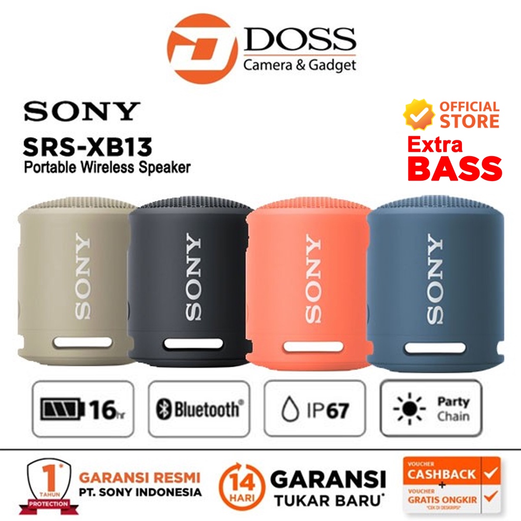 Jual Sony SRS-XB13 Extra Bass Portable Wireless Speaker | Shopee Indonesia