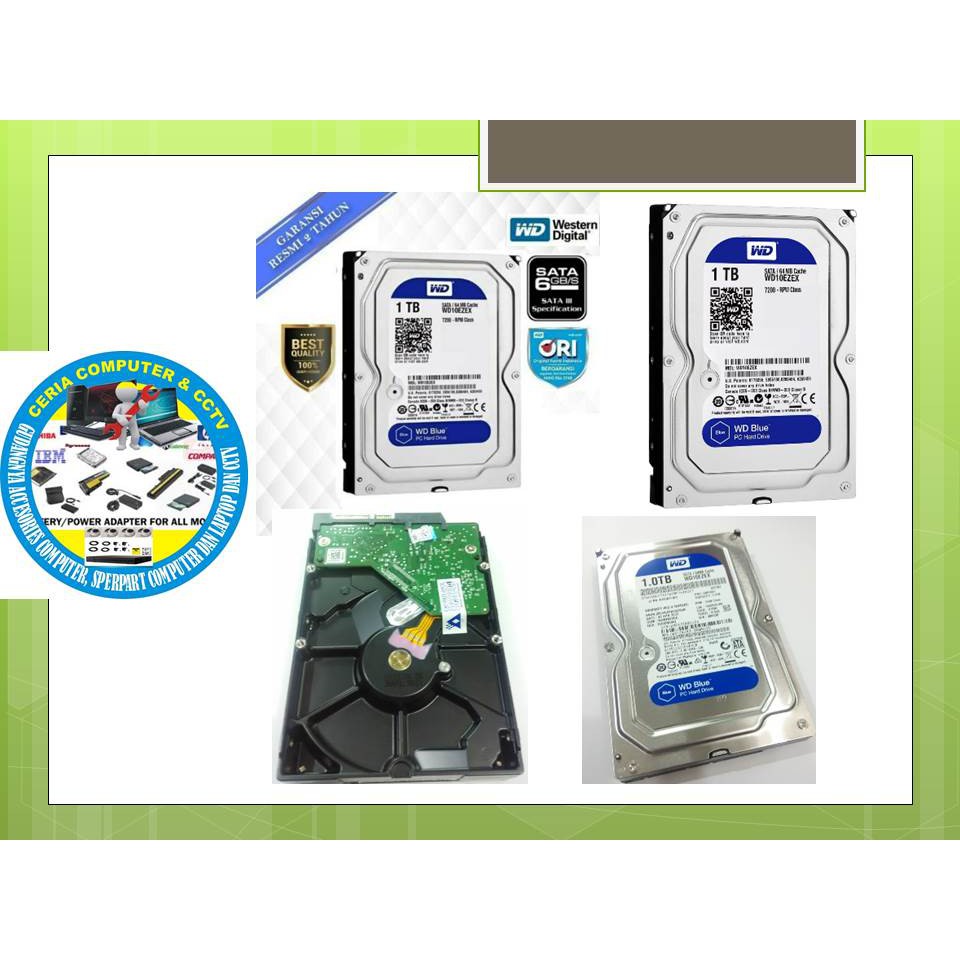 Jual HARDIS HARDISK COMPUTER KOMPUTER PC CPU WD BLUE 1TB SATA 3 CACHE ...
