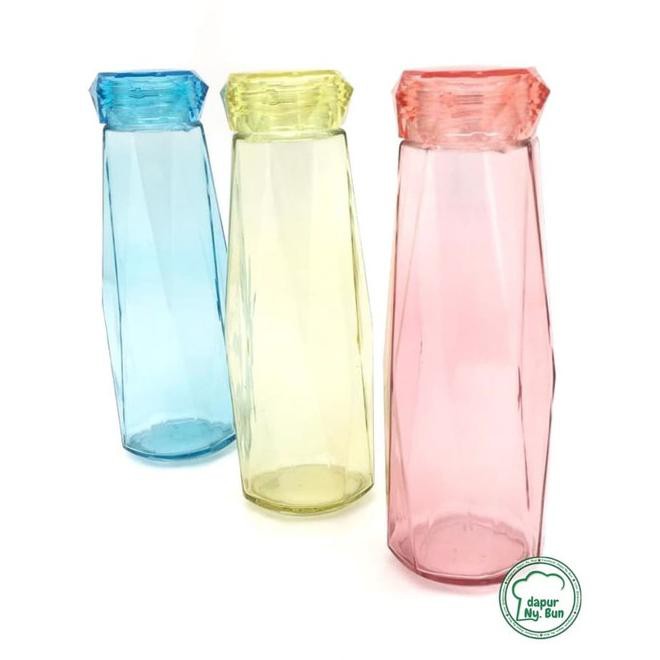 Jual b064 botol minum kaca + tutup model diamond ukuran 485ml / botol ...