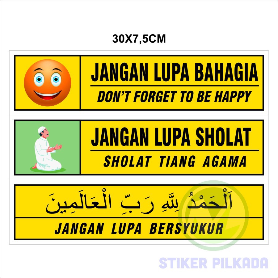 Jual STIKER VINYL BAHAGIA, SHOLAT, BERSYUKUR (DIJUAL SATUAN) | Shopee ...