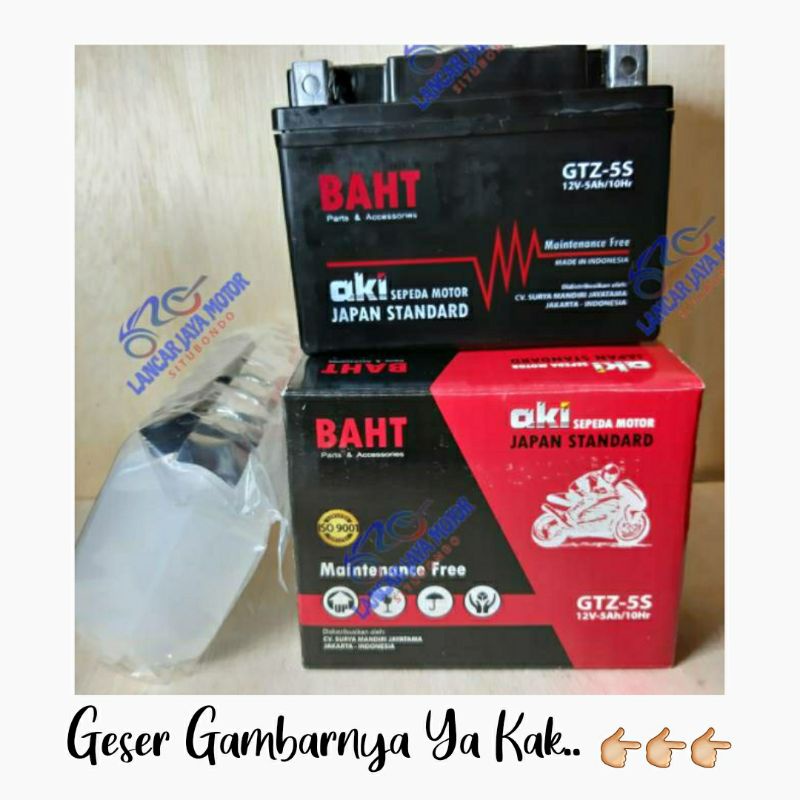 Jual Aki Motor Kering Paling MURAH Aki Kering Terlariss Merk Baht GTZ