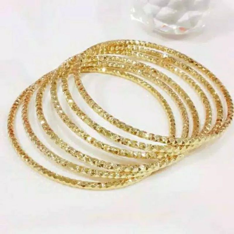 Jual Gelang Keroncong Titanium Isi 6pcs Lapis Emas 24k Shopee Indonesia