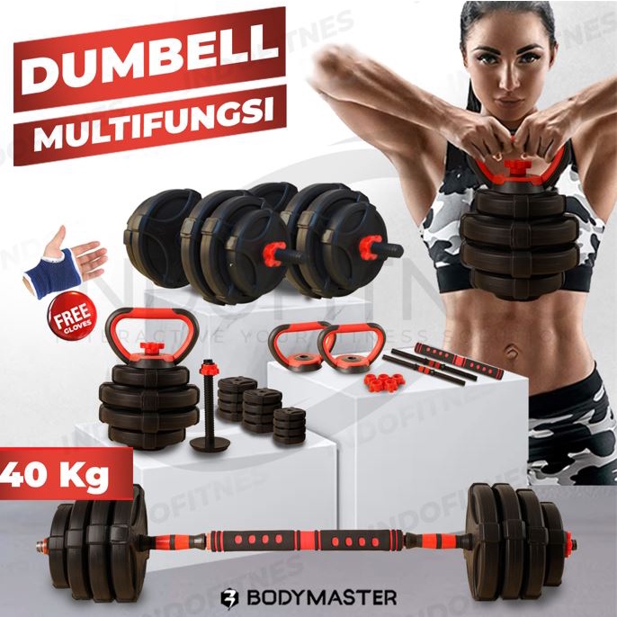 Jual Bodymaster Premium Adjustable Dumbell Kg In A Barbel Gym Fitnes Shopee Indonesia