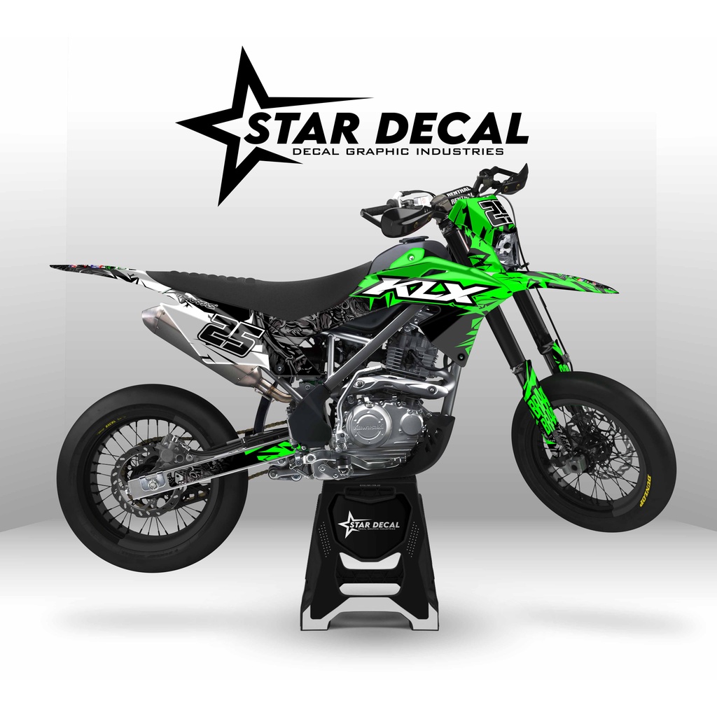 Jual Decal Stiker Motor Klx Bf Full Body Hitam Hijau Putih Keren