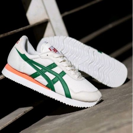 BEST SELLER ASICS TIGER RUNNER WOMENS WHITE GREEN ORANGE