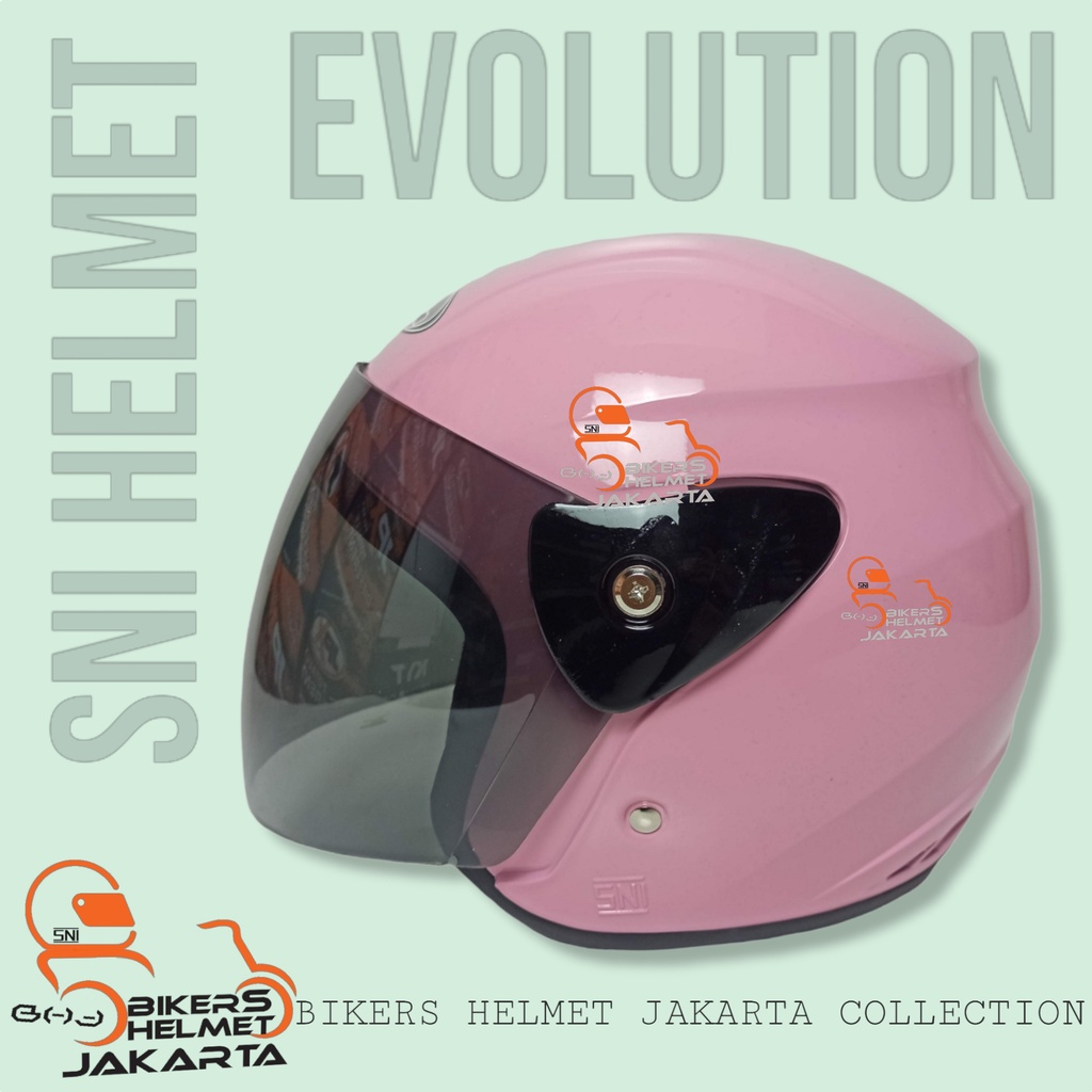 Jual HELM EVOLUTION POLOS PINK PASTEL HALF FACE MODEL EVO Shopee