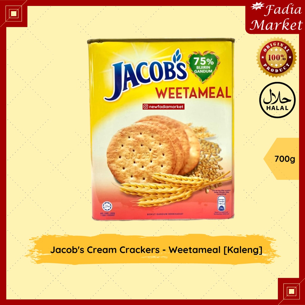Jual Jacob's Jacobs Cream Crackers - Weetameal [700g] (Kaleng) | Shopee ...