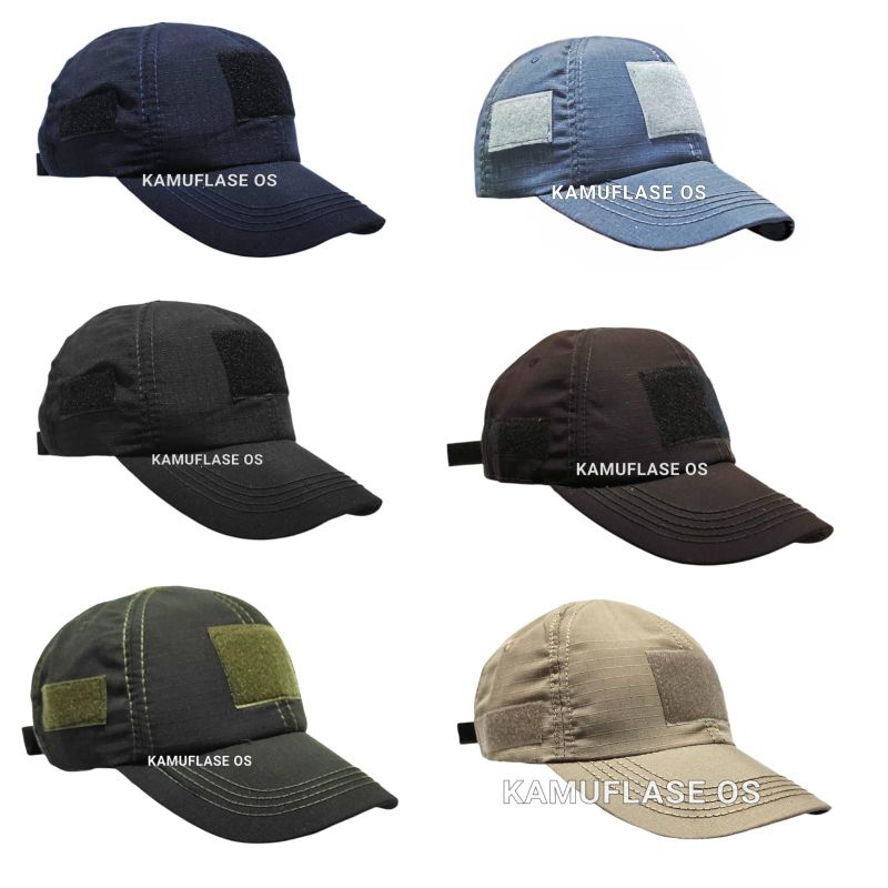 Jual Topi tactical velcro army warna polos, Krem hijau hitam coklat ...