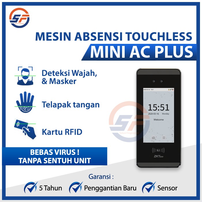 Jual Mesin Absensi Wajah ZKTECO Mini AC Plus / Mesin Absen RFID Mesin ...