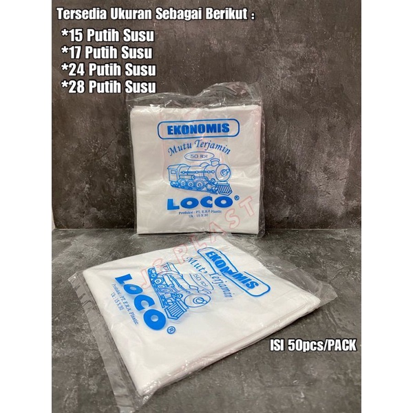 Jual Isi Lbr Kantong Plastik Loco Ekonomis Putih Susu