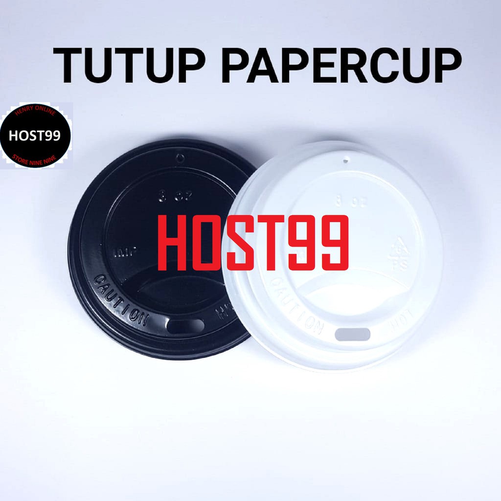 Jual TUTUP GELAS KERTAS 8OZ PAPERCUP HITAM PAPER CUP PUTIH 50PCS ...