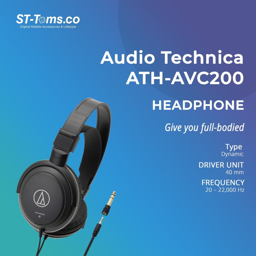 Jual Audio Technica ATH-AVC200 SonicPro Over-Ear Headphone | Shopee ...