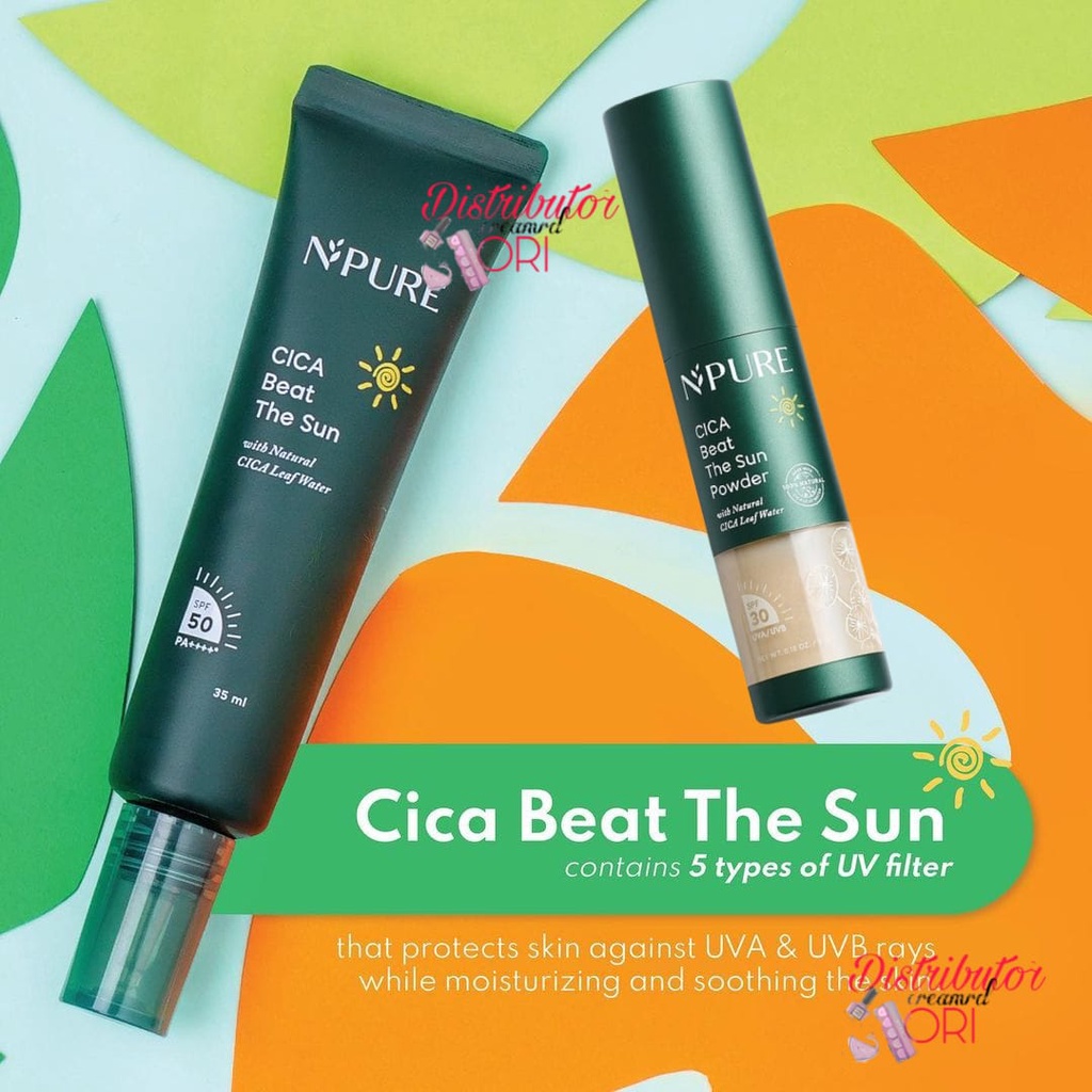 Jual N'PURE Cica Beat The Sun SPF 50 PA ++++ npure sunscreen / beat
