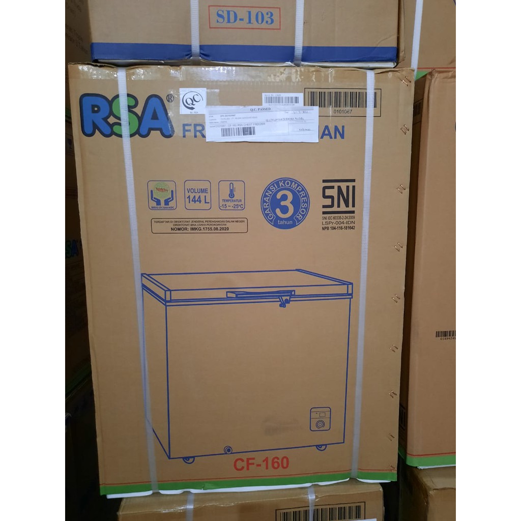 Jual RSA CHEST FREEZER CF 160 / AB 208 BOX 144L LEMARI PEMBEKU 144 ...