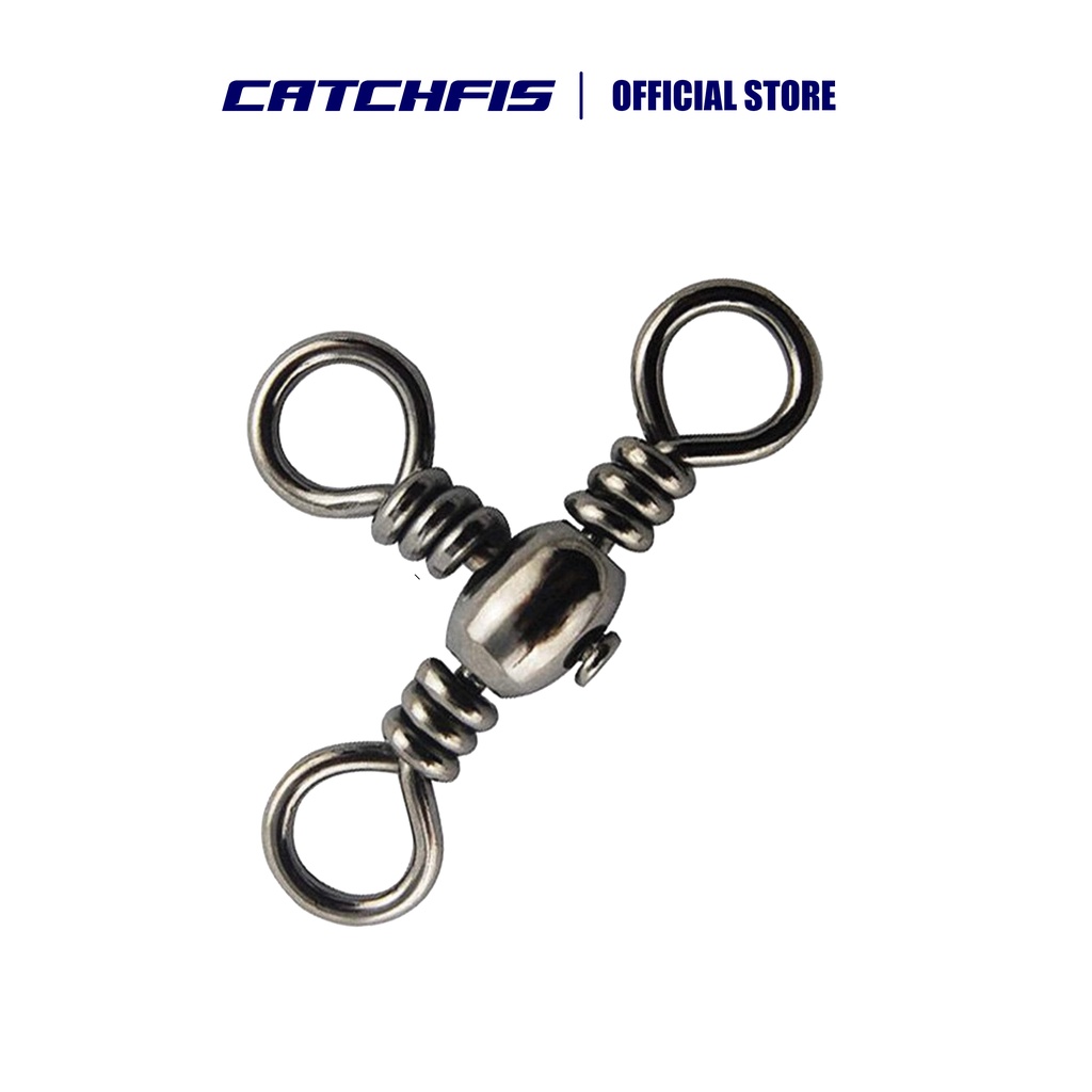 Catchfis - KiliKili Barrel Swivel 3 Mata 3 Way Swivel Rangkaian Pancing  Solid Ring Brass 3 Way Barrel Swivel Untuk Rangkaian Pancing Barrel 3 Way